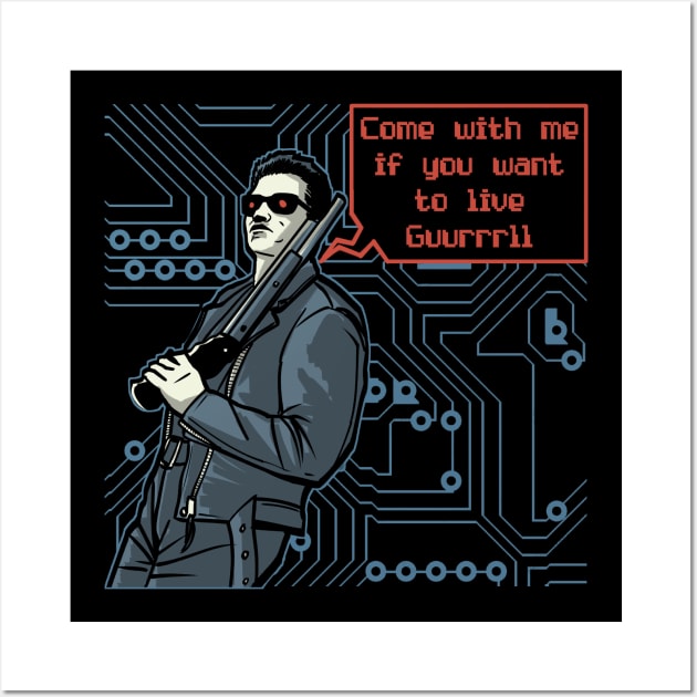 Terminator Guurrrll Wall Art by colemunrochitty